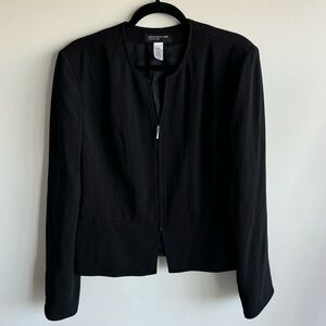 Jones New York Collection Black Zipper Jacket Size 16